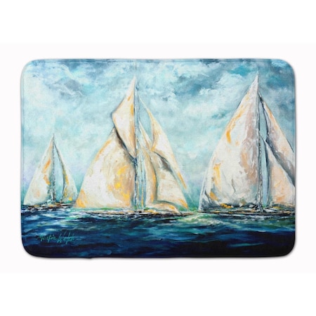 Carolines Treasures The Last Mile Sail Boats Machine Washable Memory Foam Mat MW1283RUG